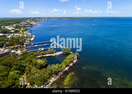 Florida, Florida Keys, Upper, Key Largo, Rowell's Waterfront Park, Blackwater Sound, Luftaufnahme von oben, FL17081808D Stockfoto