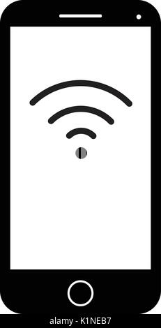 Telefon oder Smartphone Symbol, Vector Illustration in Touchscreen Stil mit Wifi oder WLAN-Symbol. Stock Vektor