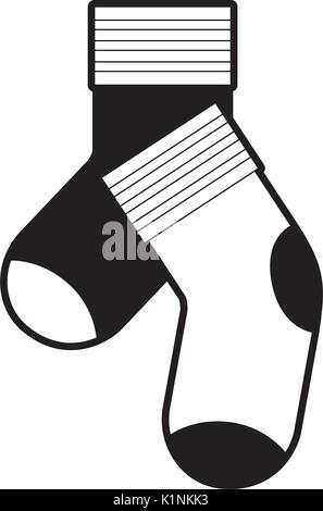 Schwarze Abschnitte Silhouette von Paar Socken Stock Vektor