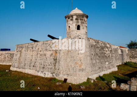 Castillo de San Salvador de la Punta (San Salvador Schloss an der Spitze) in Havanna, Kuba, die zwischen 1598 und 1600 Stockfoto