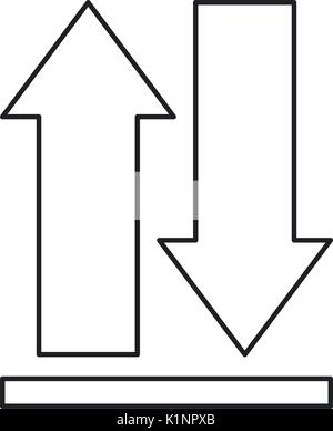 Einfarbige Silhouette der Upload und Download Icons und Statusanzeige Stock Vektor