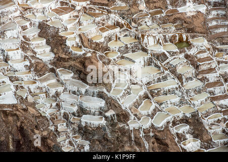 Peru Maras Salzminen Verdunstung Pools Stockfoto