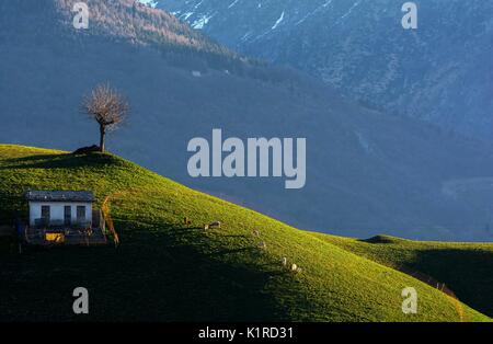 Ein natürliches Bild, in Val Serina, Provinz Bergamo, ein Ort der absoluten Ruhe und Beschaulichkeit. Stockfoto