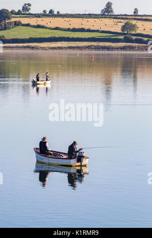 Brixworth, Northamptonshire, 27. August 2017. UK Wetter: Forellen auf pitsford Wasser genießen die warmen, sonnigen Sonntag Feiertag morgen auf dem ruhigen Wasser des Behälters. Credit: Keith J Smith./Alamy leben Nachrichten Stockfoto