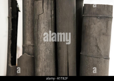 Schwarzer Bambus Holzkohle gebrannt Stockfoto