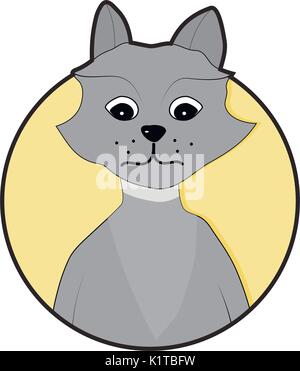 Wolf Symbol Aufkleber app Vektor flach. Cartoon Wolf, Wolf Vector Illustration Stock Vektor