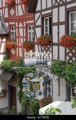 Fachwerkhäuser, Beilstein, Mosel, Rheinland-Pfalz, Deutschland Stockfoto