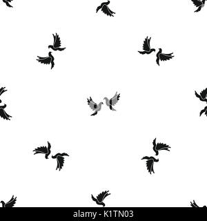 Hochzeit tauben Muster nahtlose Schwarz Stock Vektor