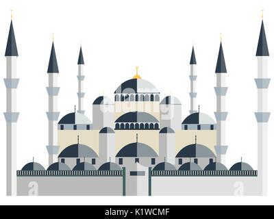 Moschee. Die Blaue Moschee. Vector Illustration. Stock Vektor