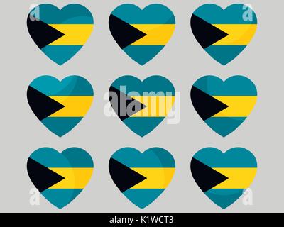 Herz mit der Flagge der Bahamas Symbole. Ich liebe die Bahamas. Vector Illustration. Stock Vektor