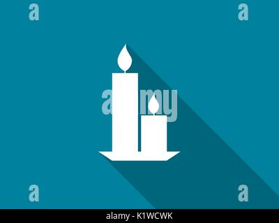 Kerzen mit einem langen Schatten. Vector Illustration. Stock Vektor