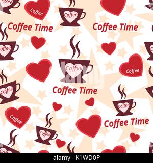 Nahtlose eine Tasse Kaffee, Kaffee Zeit Stock Vektor