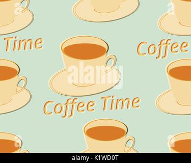 Nahtlose eine Tasse Kaffee, Kaffee Zeit Stock Vektor