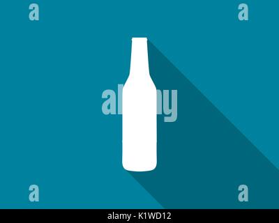 Flasche Bier flachbild Symbol mit langen Schatten. Vector Illustration Stock Vektor