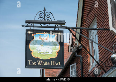 Das White Hart Pub in Arundel, West Sussex, England. Stockfoto