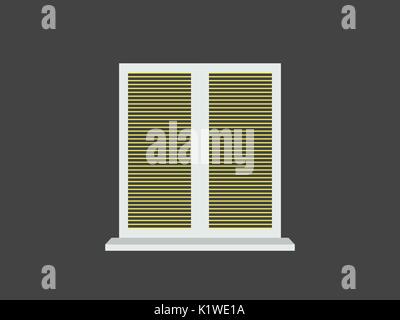 Geschlossenes Fenster Jalousien. Vector Illustration Stock Vektor