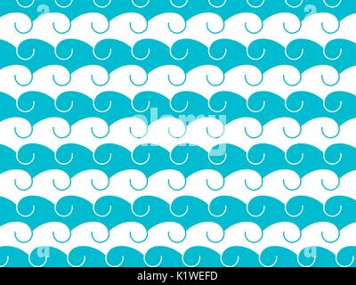 Wellen, abstrakten Hintergrund mit Hand gezeichnete Wellen. Vector Illustration Stock Vektor