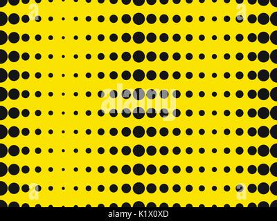 Schwarze Punkte auf gelbem Hintergrund. Pop Art Muster. Vector Illustration Stock Vektor