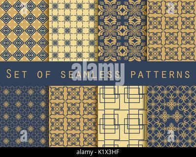 Satz von seamless pattern. Geometrische Muster. Das Muster für die Tapete, Fliesen, Stoffen und Designs. Vektor. Stock Vektor