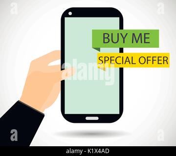 Online Shopping. Die Meldung 'Ich' kaufen. Cyber Monday Stock Vektor