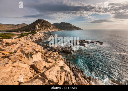 Sardinien, Tipp Molentis, Sonne und türkisblauen Meer, Villasimius, Cagliari Stockfoto