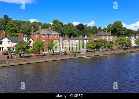 Der Fluss Dee und die Waldungen Riverside Walk, Chester, Cheshire, England, UK. Stockfoto