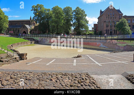 Das römische Amphitheater, Chester, Cheshire, England, UK. Stockfoto