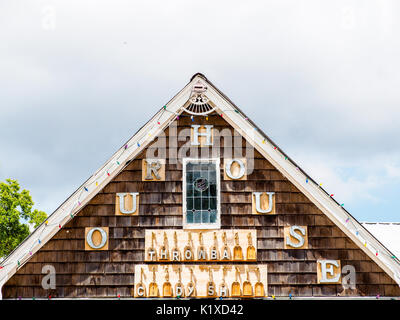 Feder TX USA - Juli 12, 2017 - Bild oder unser Haus alte hölzerne Gebäude Stockfoto