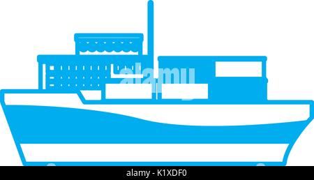 Cargo Schiff trägt Stahlbehälter für Lieferung Stock Vektor