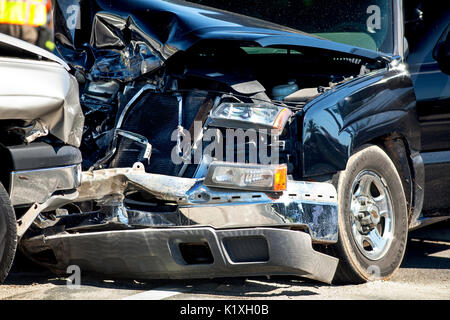 Ein Autounfall. Stockfoto