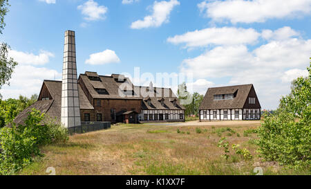 Oberfläche Gebäuden im historischen Silberbergwerk "Alte Elisabeth" in Freiberg, Sachsen Stockfoto