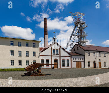 Oberfläche Gebäuden im historischen Silberbergwerk "Reiche Zeche" in Freiberg, Sachsen Stockfoto