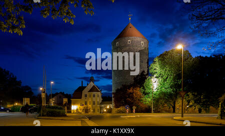 Donatsturm Freiberg - bei Nacht Stockfoto