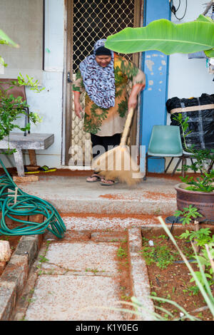 Kinder Krabben Migration durch Flying Fish Cove, Gecarcoidea natalis, Christmas Island, Australien Stockfoto