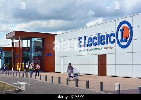 Niederlassung der Französischen Supermarktkette E.Leclerc Stockfoto