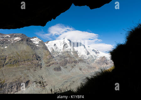 Die Großglockner-Gipfel als von der Kaiser-Franz-Josefs-Höhe, Nationalpark Hohe Tauern, Kärnten, Österreich gesehen Stockfoto