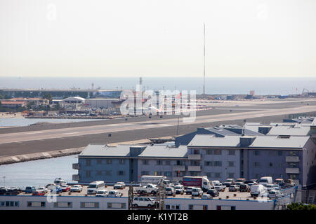 Easy Jet Airbus A320 Abfahrt Gibraltar International Airport Stockfoto