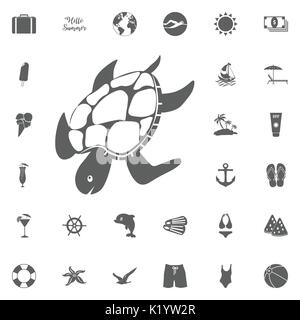 Sea turtle Symbol. Vector Illustration. Hallo Sommer Symbol. Strand Icon Set. Reisen Symbole gesetzt. Stock Vektor