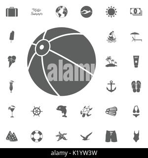 Beach ball Symbol Abbildung isoliert Vektor Symbol. Hallo Sommer Symbol. Strand Icon Set. Reisen Symbole gesetzt. Stock Vektor
