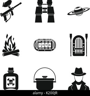 Gift Symbole gesetzt, einfachen Stil Stock Vektor