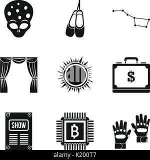 Die Symbole stellen, einfachen Stil Stock Vektor