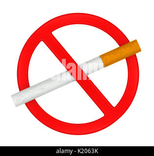 No Smoking Sign isoliert Stockfoto