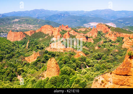 Las Medulas - historische Stätte mit verlassenen Goldmine des Römischen Reiches. Ponferrada. Provinz Leon, Spanien Stockfoto