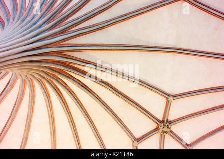 Decke Detail im Sommer Zimmer im Schloss des Deutschen Ordens in Marienburg, Malbork. Stockfoto