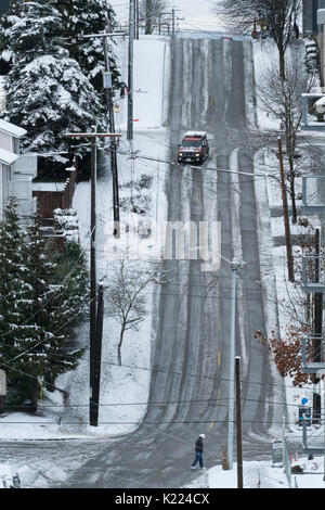 Usa, Washington, Seattle, West Seattle, Schnee Stockfoto