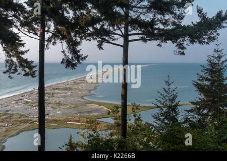 Dungeness Spit heraus in die Straße von Juan de Fuca, Olympic Peninsula, Washington State, Uni Stockfoto