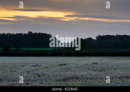 Sonnenuntergang über Houghton Hall in der Nähe von West Rudham, Norfolk, Großbritannien Stockfoto