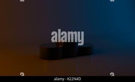 Zusammenfassung Hintergrund mit Podium Gewinner. Dunkle Thema mit Orange und Blau Stockfoto