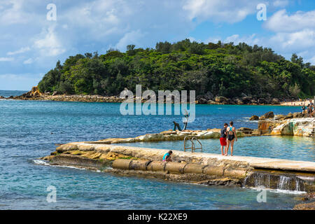 Manly Strandpromenade führt zu Shelly Beach, Northern Beaches, Sydney, New South Wales, Australien. Stockfoto