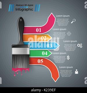 Pinselsymbol. Business-Infografiken. Stock Vektor